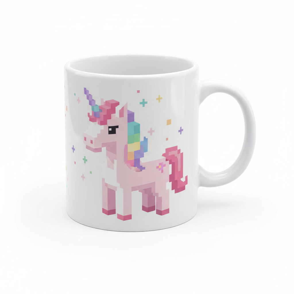 Pixel Unicorn Mug - White Glossy 11oz