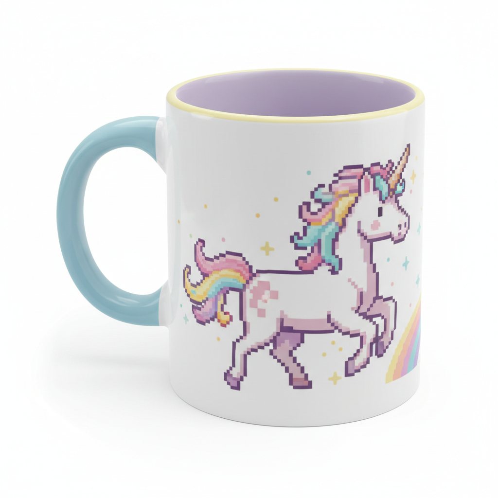 Pixel Unicorn Mug - Colorful Accent 11oz