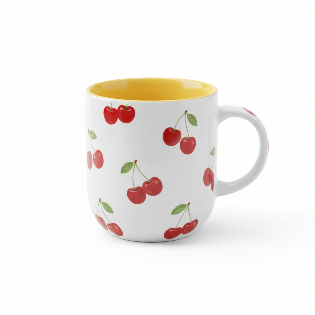 Taza con interior amarillo