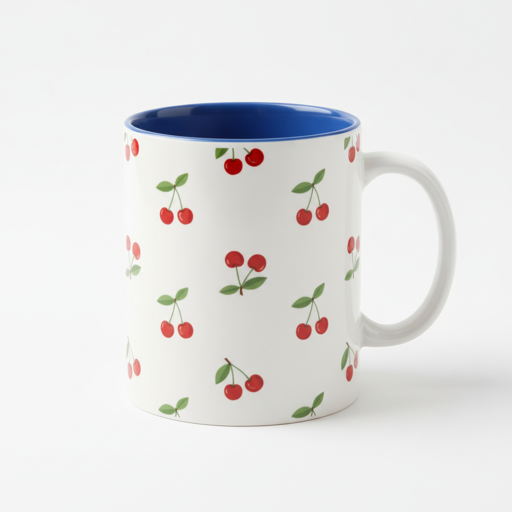 Taza con interior azul
