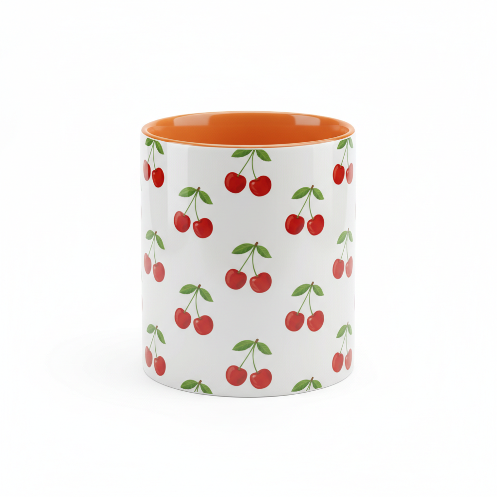 Taza con interior naranja