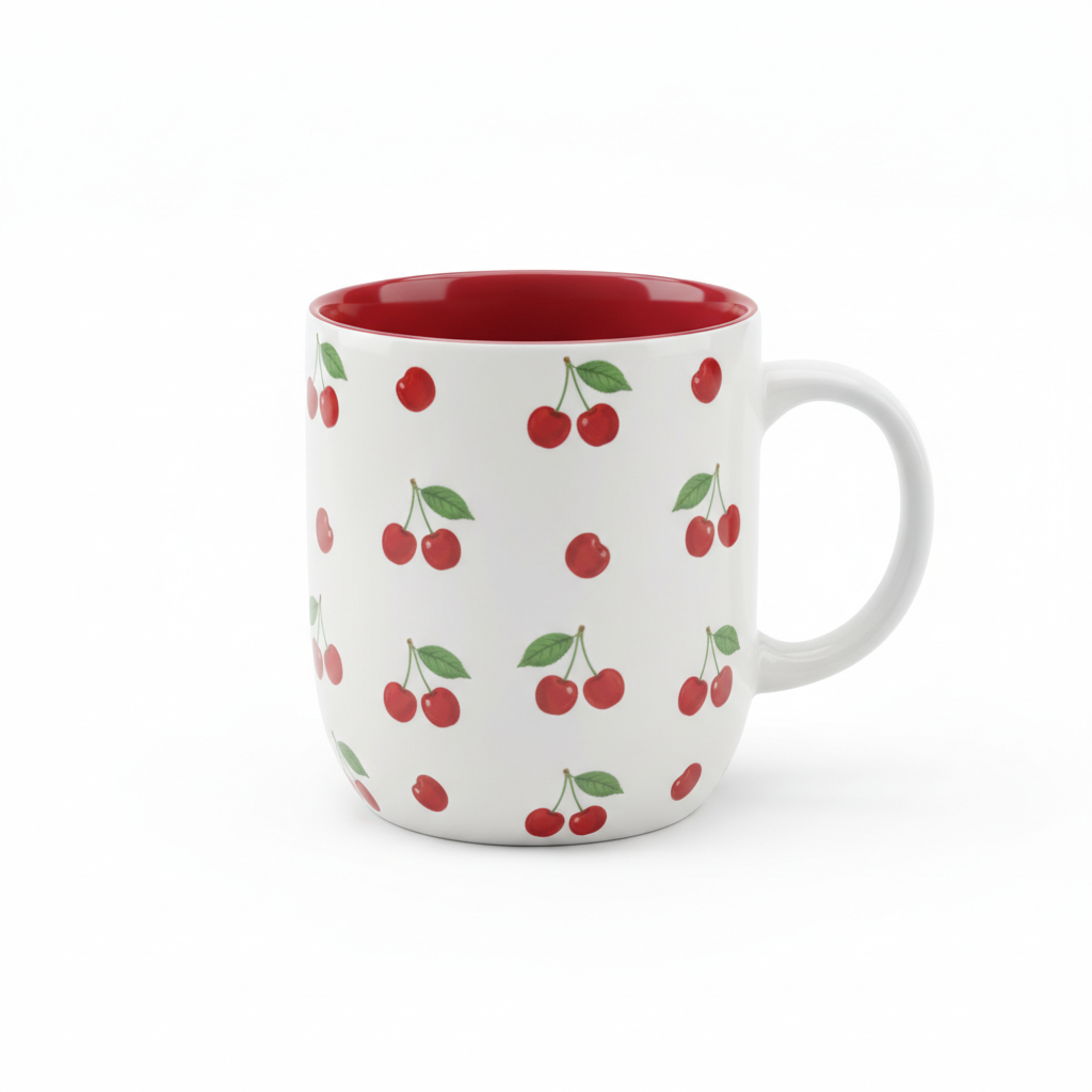 Taza con interior rojo